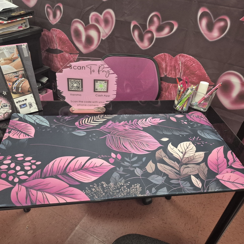 Pink and Gray Laptop with Floral Design